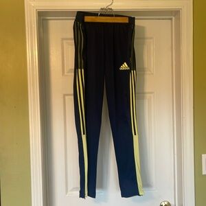Adidas - boys youth size L navy & green track pants